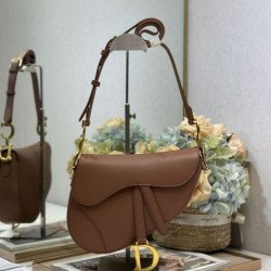 Replica Borse  Dior Saddle pelle di vitello liscia marrone