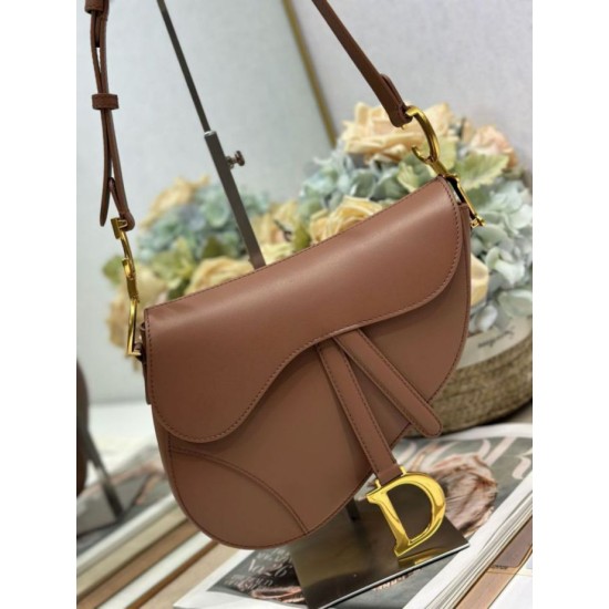 Replica Borse Dior Saddle pelle di vitello liscia marrone Imitazioni Replica Borse Dior Saddle pelle di vitello liscia marrone