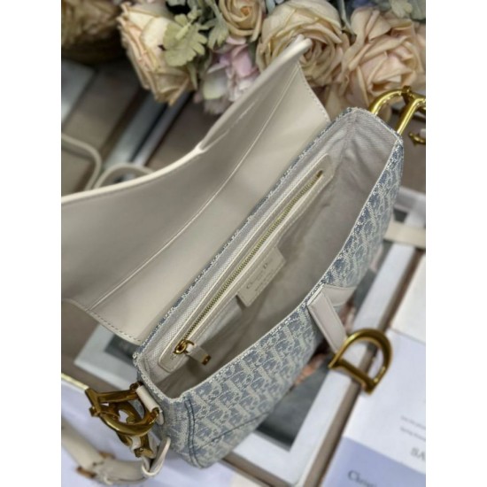 Replica Borse Dior Saddle tela jacquard Dior Oblique blu Imitazioni Replica Borse Dior Saddle tela jacquard Dior Oblique blu
