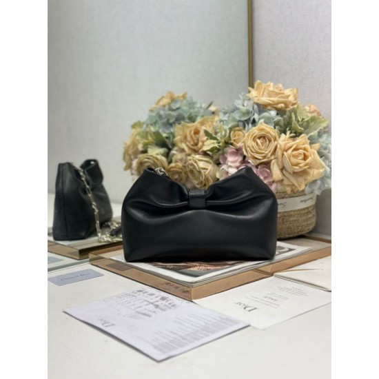 Replica Borsa Dior Bow con fiocco nero e metallo finitura oro Imitazioni Replica Borsa Dior Bow con fiocco nero e metallo finitura oro
