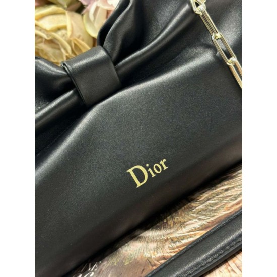 Replica Borsa Dior Bow con fiocco nero e metallo finitura oro Imitazioni Replica Borsa Dior Bow con fiocco nero e metallo finitura oro