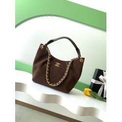 Borsa Chanel 26C Maxi Hobo AS5970 AS5978 scamosciata marrone