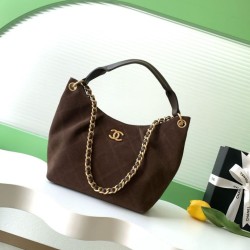 Replica Borsa Chanel 26C Maxi Hobo AS5970 AS5978 scamosciata marrone