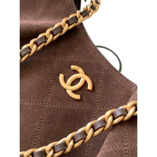 Replica Borsa Chanel 26C Maxi Hobo AS5970 AS5978 scamosciata marrone