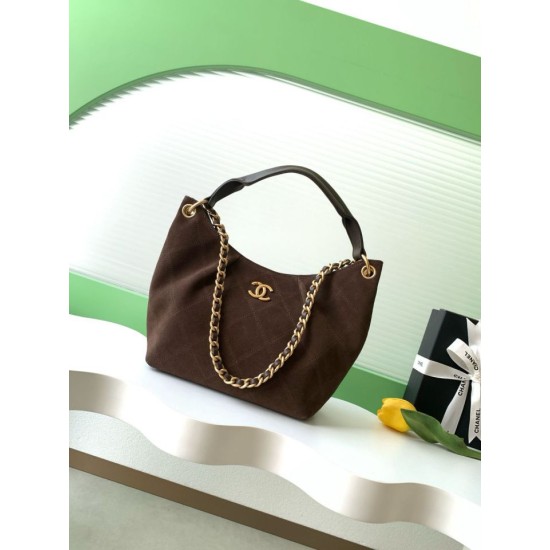 Replica Borsa Chanel 26C Maxi Hobo AS5970 AS5978 scamosciata marrone