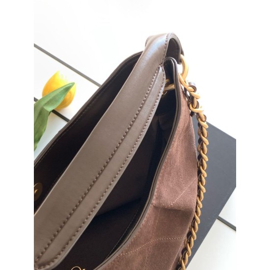 Replica Borsa Chanel 26C Maxi Hobo AS5970 AS5978 scamosciata marrone