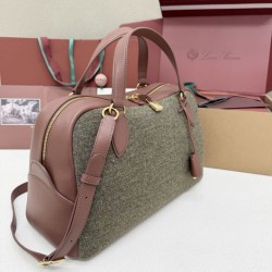 Borsa Needle Loro Piana piccolo/media Caramel Sage Borsa Needle Loro Piana piccolo/media Caramel Sage
