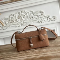 Replica Borse Firmate  a tracolla con manico superiore Loro Piana Extra Bag 23 Marrone