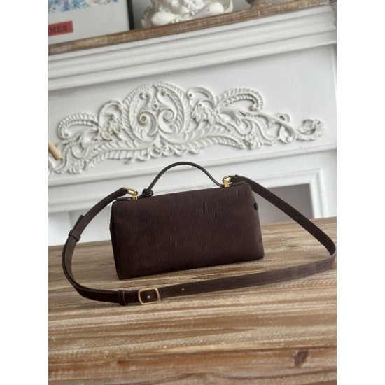 Replica Borsa a tracolla con manico superiore Loro Piana Extra Bag 23 Marrone scuro Imitazioni Replica Borsa a tracolla con manico superiore Loro Piana Extra Bag 23 Marrone scuro