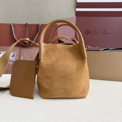Replica Borsa a secchiello Loro Piana Bale piccola/media Marrone Imitazioni Replica Borsa a secchiello Loro Piana Bale piccola/media Marrone