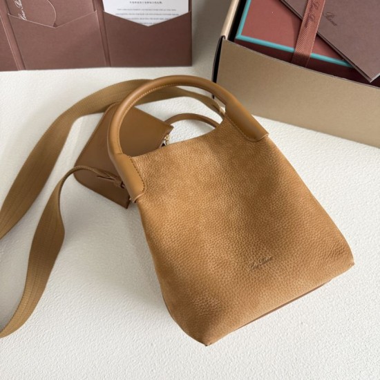 Replica Borsa a secchiello Loro Piana Bale piccola/media Marrone Imitazioni Replica Borsa a secchiello Loro Piana Bale piccola/media Marrone