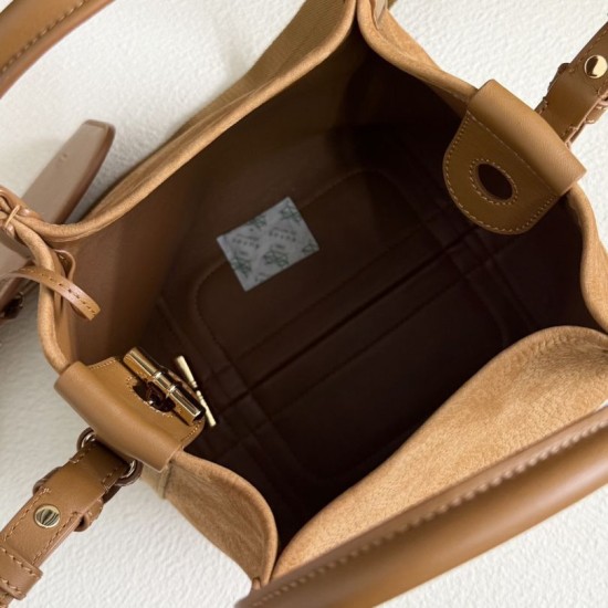 Replica Borsa a secchiello Loro Piana Bale piccola/media Marrone Imitazioni Replica Borsa a secchiello Loro Piana Bale piccola/media Marrone