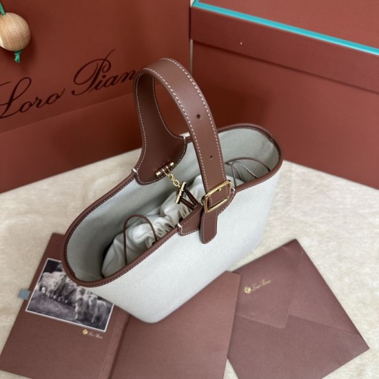 Replica Perfetta a cestino Loro Piana Bobbin Marrone Imitazioni Replica Perfetta a cestino Loro Piana Bobbin Marrone