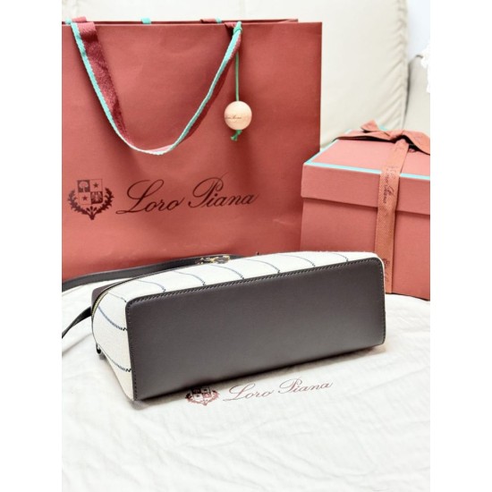 Replica Borsa Extra Loro Piana L27 Tessuto Rigato Blu
