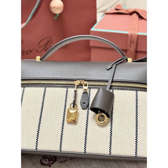 Replica Borsa Extra Loro Piana L27 Tessuto Rigato Blu