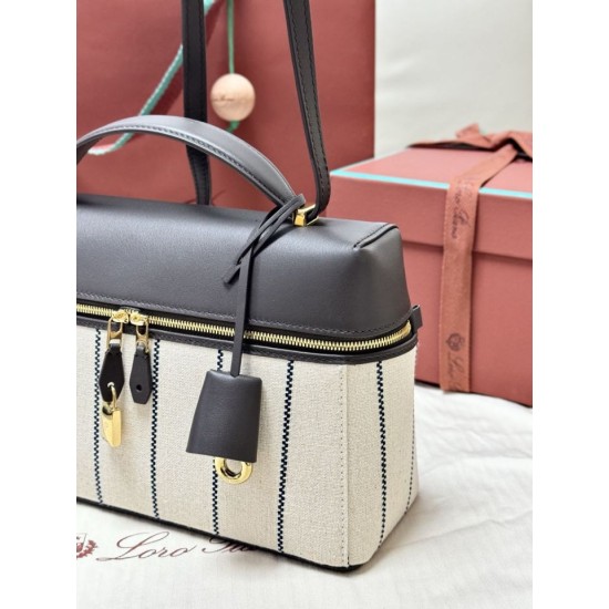 Replica Borsa Extra Loro Piana L27 Tessuto Rigato Blu