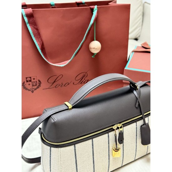 Replica Borsa Extra Loro Piana L27 Tessuto Rigato Blu