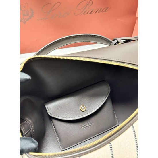Replica Borsa Extra Loro Piana L27 Tessuto Rigato Blu