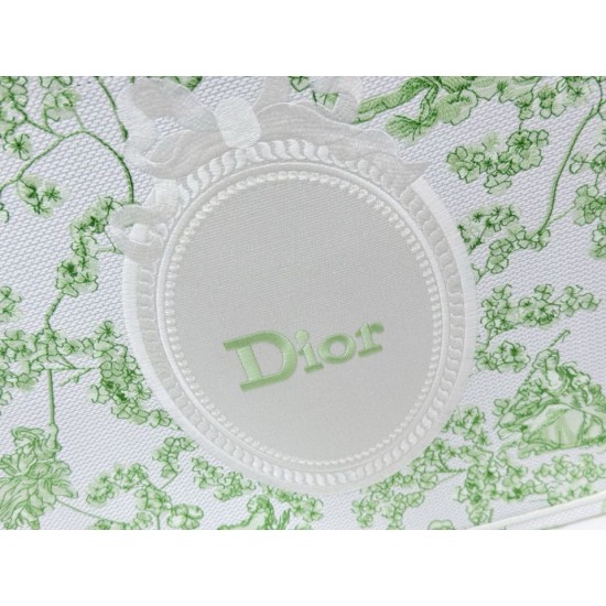 Replica Borsa Dior Book Tote piccolo/media/grande con tracolla ricamo Toile de Jouy multicolore verde