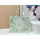 Replica Borsa Dior Book Tote piccolo/media/grande con tracolla ricamo Toile de Jouy multicolore verde