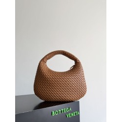 Borsa a spalla hobo Veneta piccola/grande Bottega Veneta intrecciata marrone