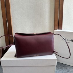Replica Borsa Celine Trio Flap morbida pelle di agnello bordeaux
