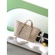 Replica Borsa shopping Tote Chanel Deauville AS6007 tela righe marrone Imitazioni Replica Borsa shopping Tote Chanel Deauville AS6007 tela righe marrone