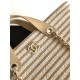 Replica Borsa shopping Tote Chanel Deauville AS6007 tela righe marrone Imitazioni Replica Borsa shopping Tote Chanel Deauville AS6007 tela righe marrone