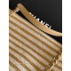 Replica Borsa shopping Tote Chanel Deauville AS6007 tela righe marrone Imitazioni Replica Borsa shopping Tote Chanel Deauville AS6007 tela righe marrone
