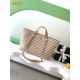 Replica Borsa shopping Tote Chanel Deauville AS6007 tela righe marrone Imitazioni Replica Borsa shopping Tote Chanel Deauville AS6007 tela righe marrone