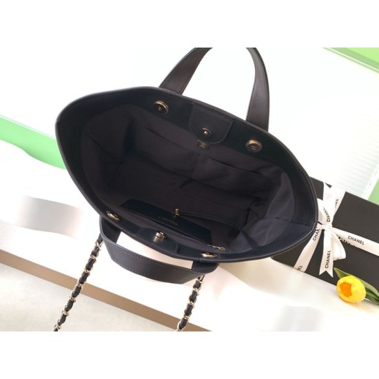 Replica Borsa shopping Tote Chanel Deauville AS6007 tela righe bianca/nero Imitazioni Replica Borsa shopping Tote Chanel Deauville AS6007 tela righe bianca/nero