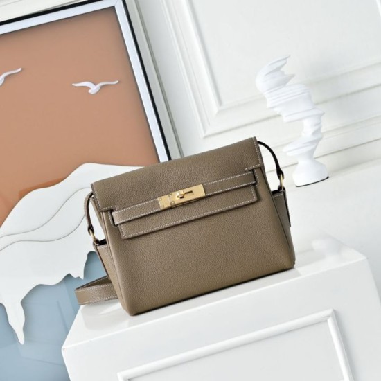 Replica Borsa a tracolla Hermes Kelly Messenger grigia Imitazioni Replica Borsa a tracolla Hermes Kelly Messenger grigia