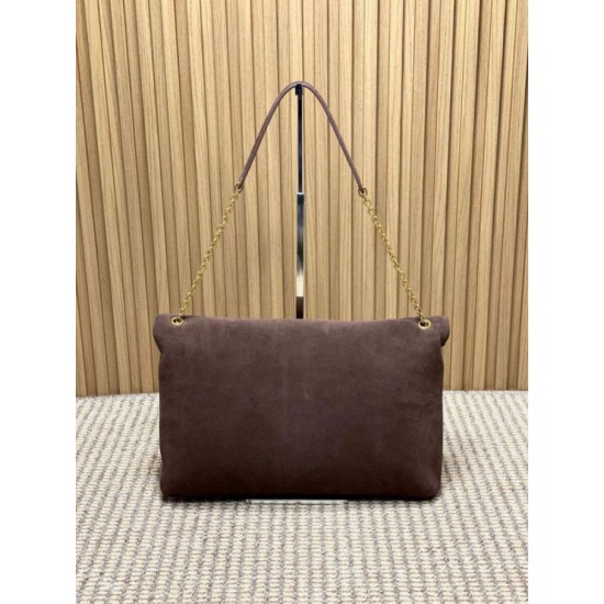 Replica YSL Saint Laurent Cassandre Borse Imitazioni a busta grande con catena scamosciata marrone Imitazioni Replica YSL Saint Laurent Cassandre Borse Imitazioni a busta grande con catena scamosciata marrone
