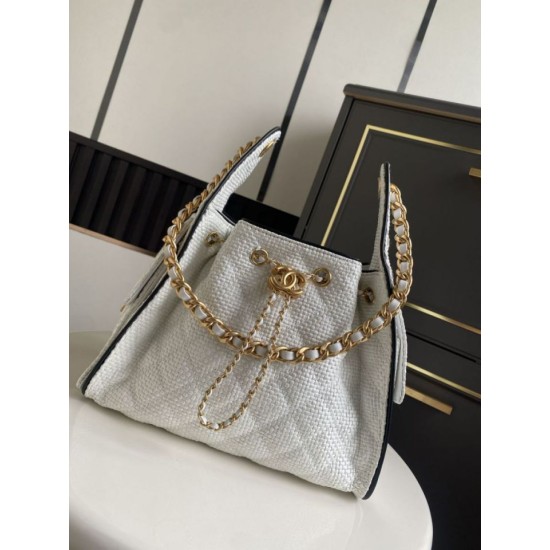 Replica Perfetta a mano Chanel 25 Mini Hobo AS5293 Rafia intrecciata Beige/Nero Imitazioni Replica Perfetta Borse a mano Chanel 25 Mini Hobo AS5293 Rafia intrecciata Beige/Nero