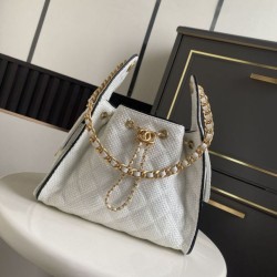 Replica Perfetta Borse a mano Chanel 25 Mini Hobo AS5293 Rafia intrecciata Beige/Nero