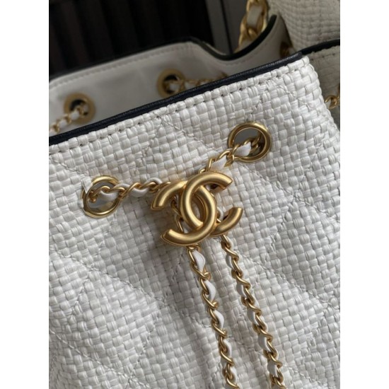 Replica Perfetta a mano Chanel 25 Mini Hobo AS5293 Rafia intrecciata Beige/Nero Imitazioni Replica Perfetta Borse a mano Chanel 25 Mini Hobo AS5293 Rafia intrecciata Beige/Nero