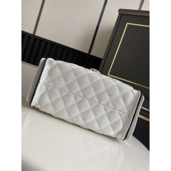 Replica Perfetta a mano Chanel 25 Mini Hobo AS5293 Rafia intrecciata Beige/Nero Imitazioni Replica Perfetta Borse a mano Chanel 25 Mini Hobo AS5293 Rafia intrecciata Beige/Nero