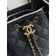 Replica borse griffate a mano Chanel 25 Mini Hobo AS5293 Rafia intrecciata Nero Imitazioni Replica borse griffate a mano Chanel 25 Mini Hobo AS5293 Rafia intrecciata Nero