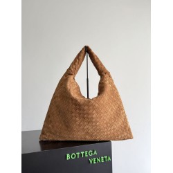 Borse a tracolla Bottega Veneta Large Hop pelle scamosciata marrone