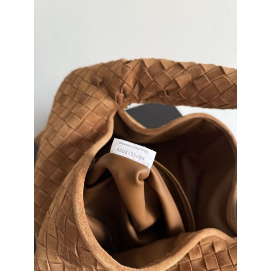 Replica borse griffate a tracolla Bottega Veneta Large Hop pelle scamosciata marrone Imitazioni Replica borse griffate a tracolla Bottega Veneta Large Hop pelle scamosciata marrone