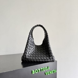 Replica Borsa a tracolla Bottega Veneta Campana piccola intrecciata Nero