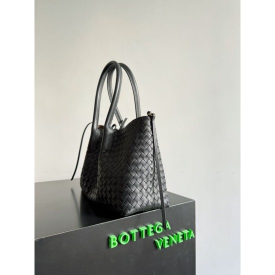Replica Bora Pari tote reversibile Bottega Veneta Pinacoteca intrecciato Nero