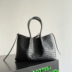 Replica Bora Pari tote reversibile Bottega Veneta Pinacoteca intrecciato Nero