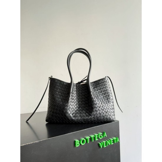 Replica Bora Pari tote reversibile Bottega Veneta Pinacoteca intrecciato Nero