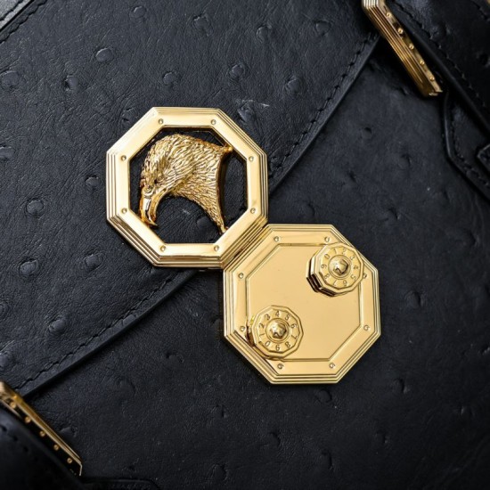 Replica Borse da lavoro da uomo Stefano Ricci oro stampa coccodrillo opaca Nero Imitazioni Replica Borse da lavoro da uomo Stefano Ricci oro stampa coccodrillo opaca Nero