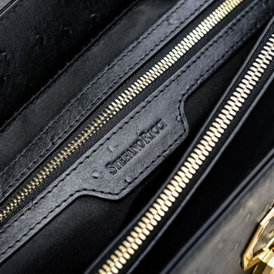 Replica Borse da lavoro da uomo Stefano Ricci oro stampa coccodrillo opaca Nero Imitazioni Replica Borse da lavoro da uomo Stefano Ricci oro stampa coccodrillo opaca Nero