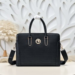 Replica Borsa business Stefano Ricci Stampa coccodrillo Nero