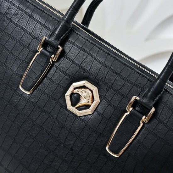 Replica Borsa business Stefano Ricci Stampa coccodrillo Nero Imitazioni Replica Borsa business Stefano Ricci Stampa coccodrillo Nero