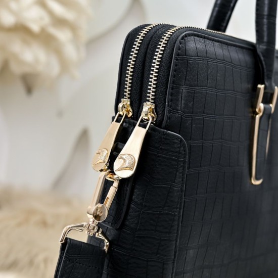 Replica Borsa business Stefano Ricci Stampa coccodrillo Nero Imitazioni Replica Borsa business Stefano Ricci Stampa coccodrillo Nero
