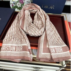 Replica Sciarpa Dior Oblique misto cashmere Rosa 65x185